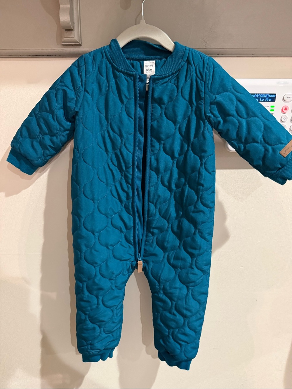 Carter's Teal Quilted Zip-Up Baby One-Piece